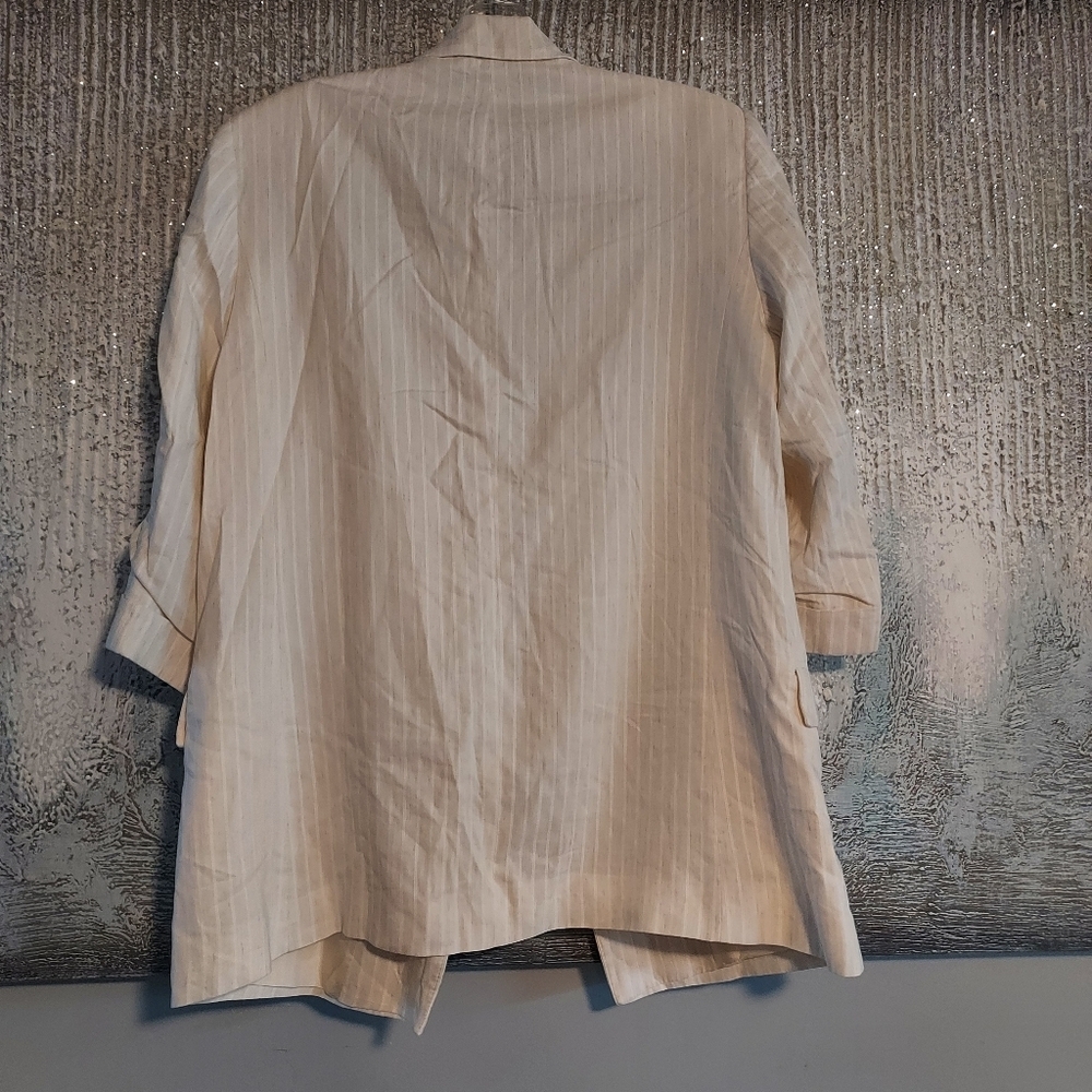 Zara Open Blazer with Roll-Up Sleeves Sz-L - Picture 9 of 12